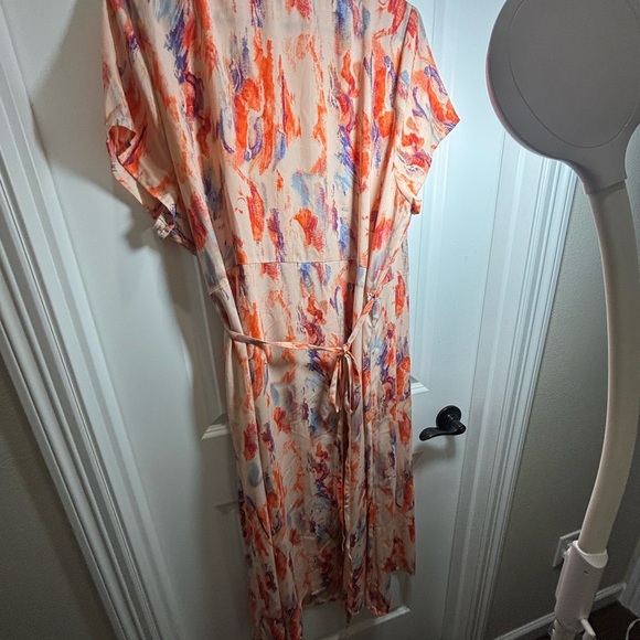 Halogen orange/pink cloud wash wrap dress s: 2x - Picture 7 of 7